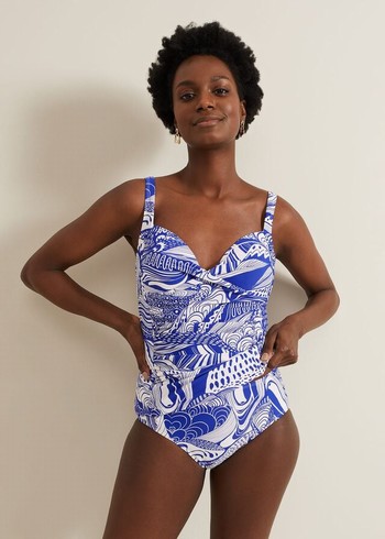 Phase Eight Shell Swirlini Swimwear Blue USA | 4637029-OI